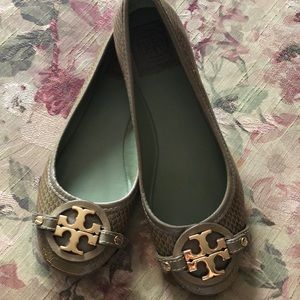 Tory Burch olive green Ballet Flats